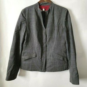 Vintage Emma Black Blazer Jacket Crop Zip Front Size 6 Black Beige